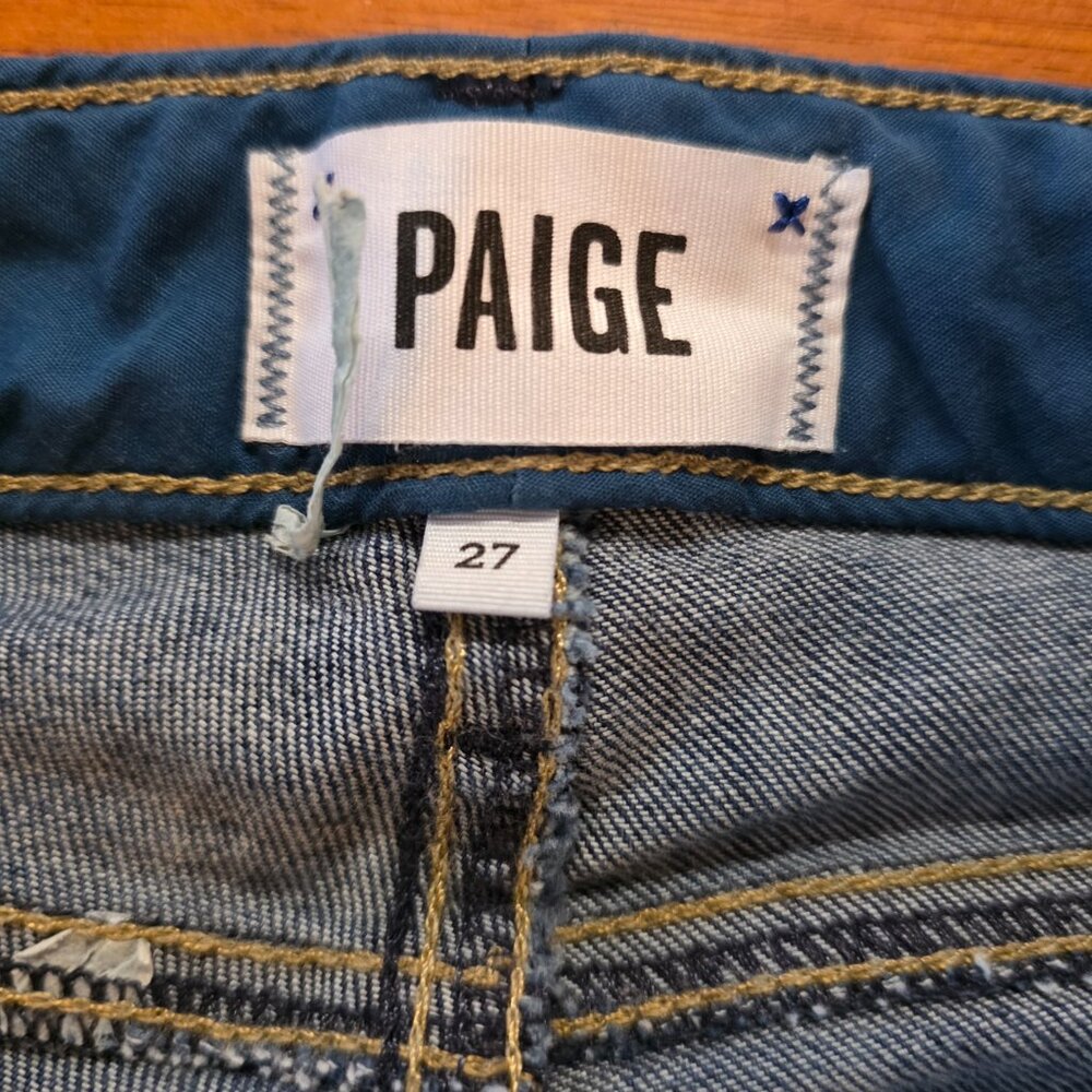 Paige Skyline Ankle Peg Jeans Women's 27 Blue Mid Rise Skinny Denim USA Stretch - Picture 6 of 10
